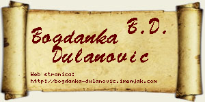 Bogdanka Dulanović vizit kartica